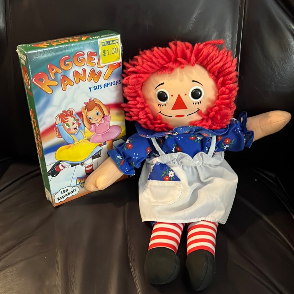 Raggedy Ann Doll and Sealed VHS Tape Great condition